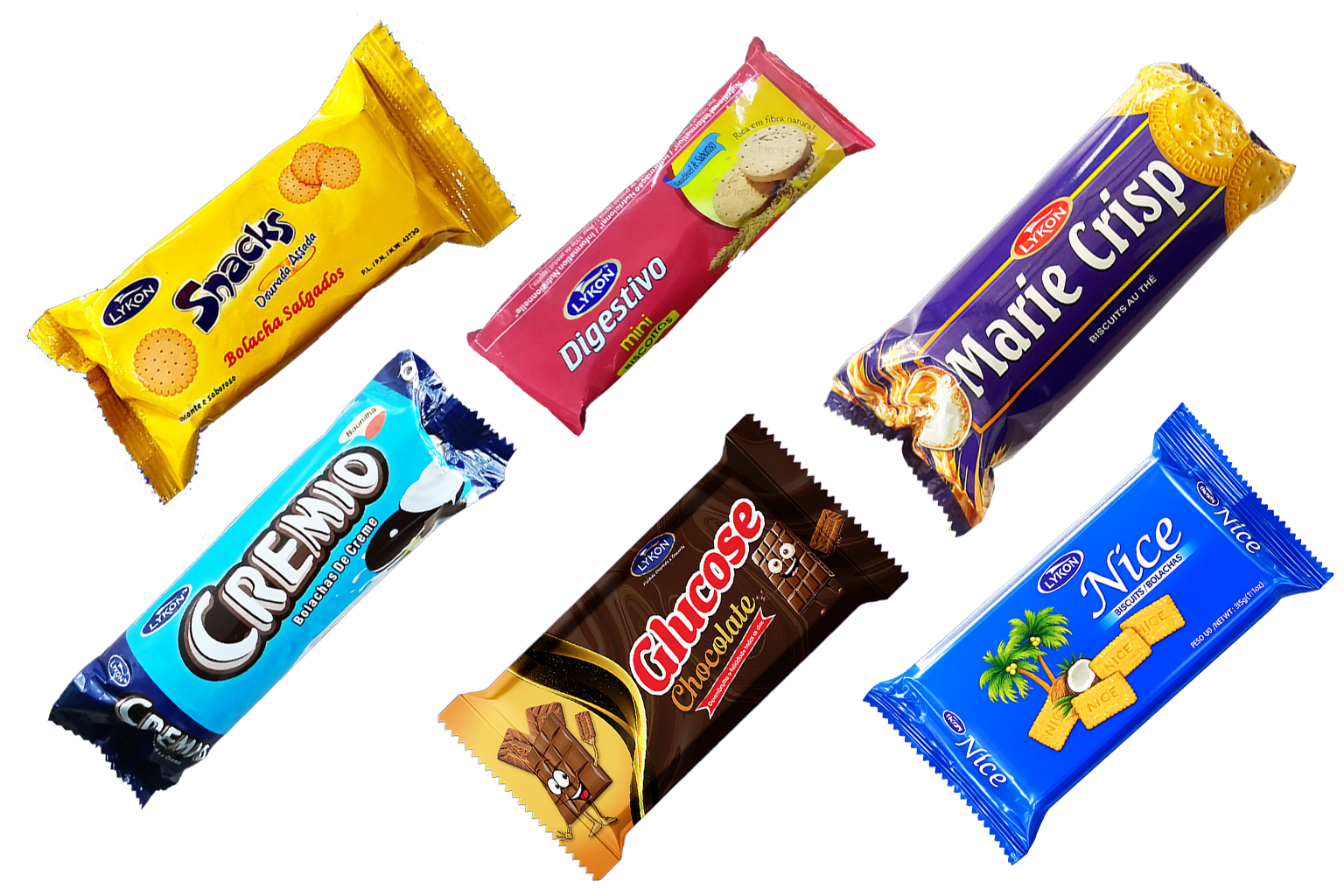 LYKON biscuit pack on a bright yellow background